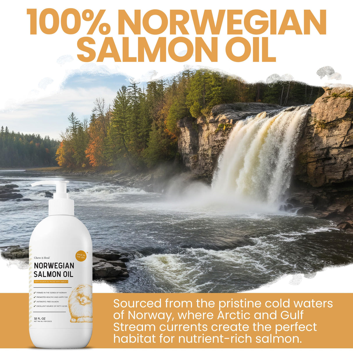 Salmon Oil for Dogs and Cats, 32 oz - Omega-Rich Supplement for Healthy Skin & Coat, Joint & Immune Support - All-Natural Fish Oil Liquid - Premium Pet Care, Made in USA