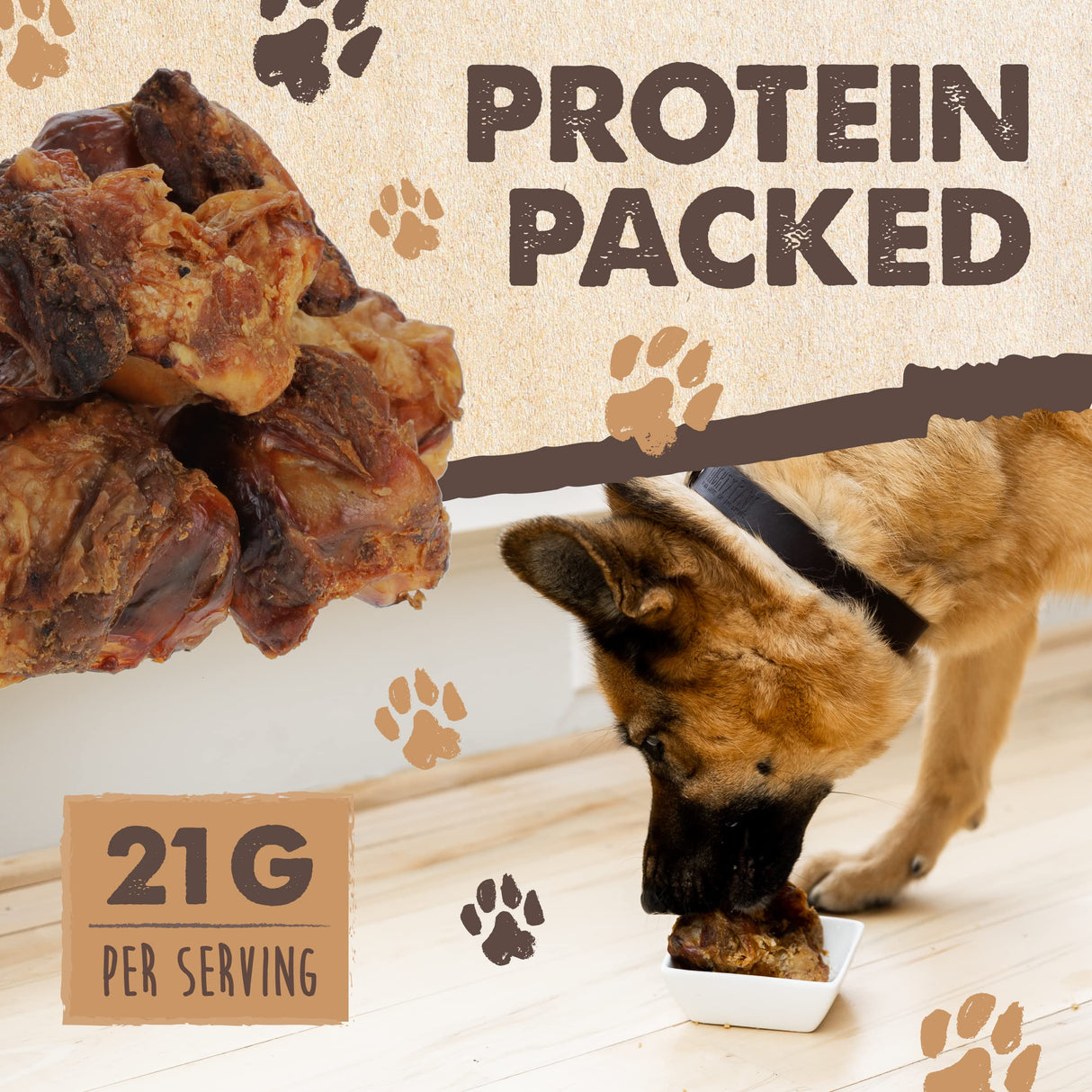 Mighty Paw Naturals Dog Bones - Cow Knee Caps & Knuckle Bones for Dogs (8 Pack) | 100% Natural Beef Knee Caps, Meaty Pet Treat