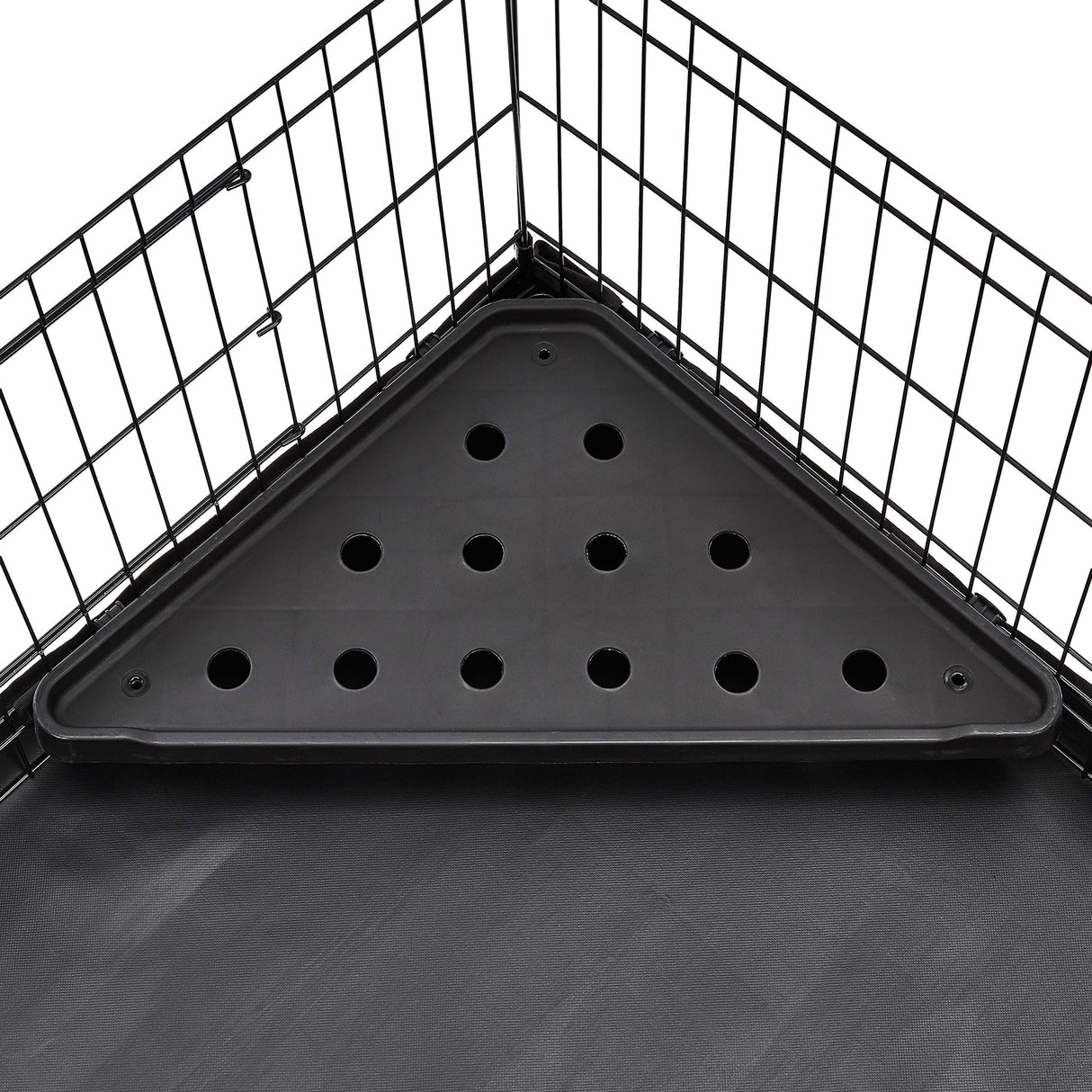 Amazon Basics Leakproof Canvas Bottom Guinea Pig Cage, Easy to Clean Small Animal Habitat with Divider Set, Indoor/Outdoor, Portable, No Tools Needed, 47.6"L x 24.2"W x 14"H, Black