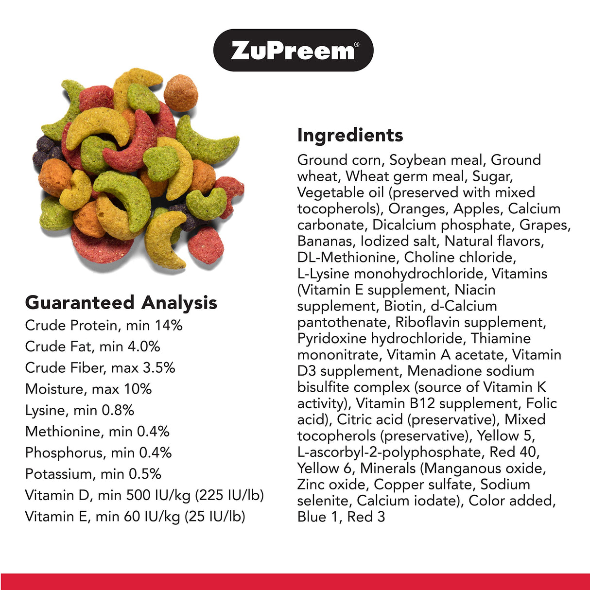 Zupreem 230335 Fruitblend Large Parrot Food, 17.5-Pound