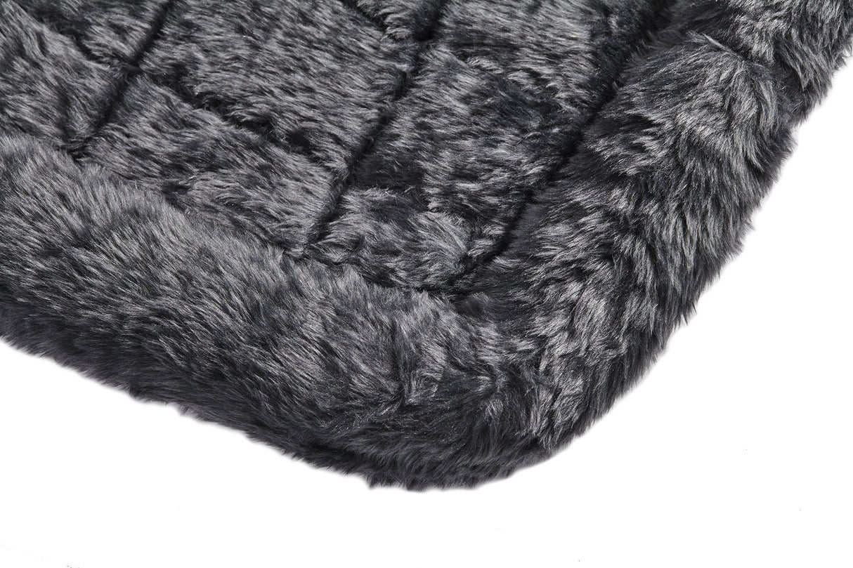 MidWest Homes for Pets QuietTime Giant Dog Bed – Gray Faux Fur Bolster, Ultra-Soft and Machine Washable, Fits 54-Inch Crates and Carriers, for XXL Breed Dogs