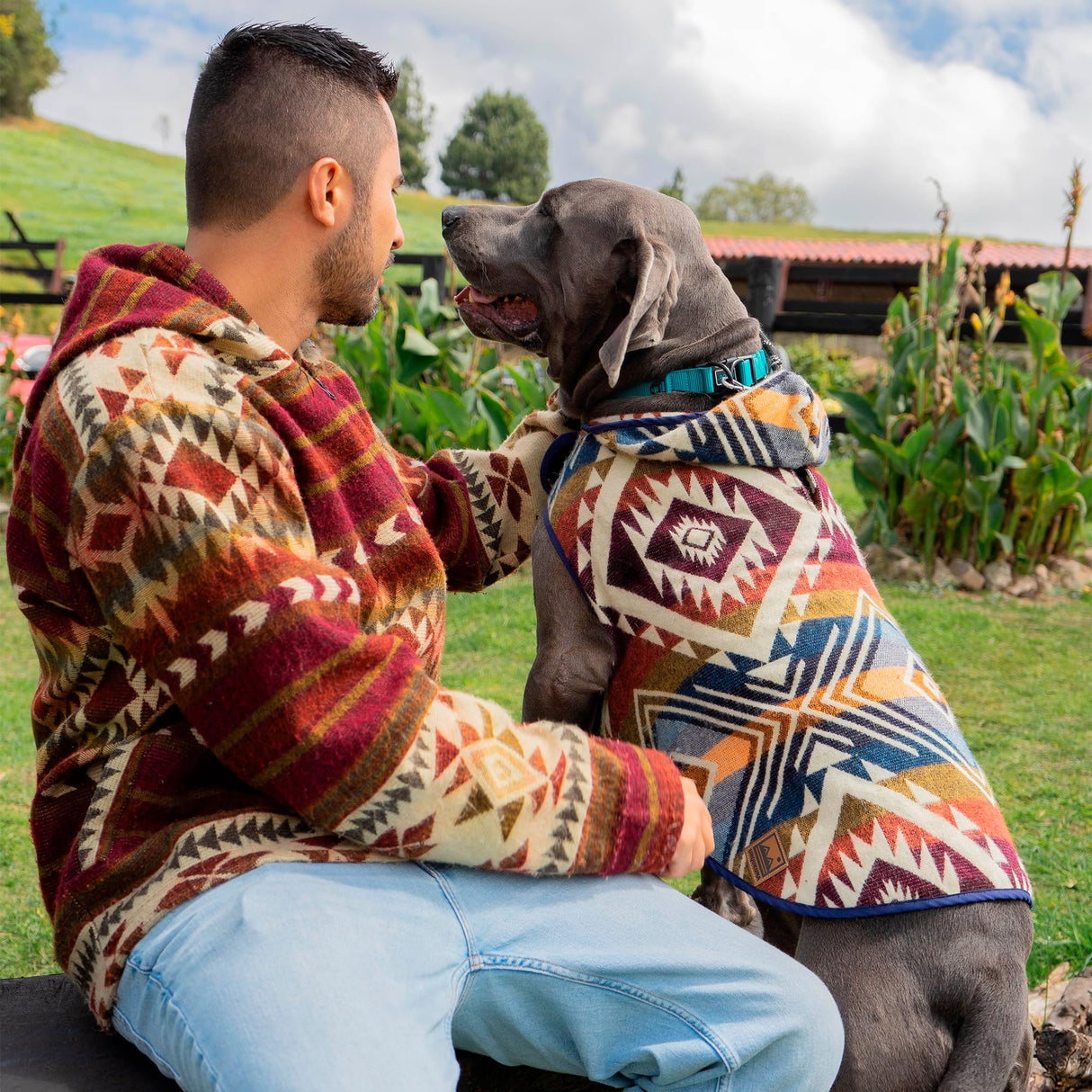 URQUKUMA Dog Clothes for Large Dogs - Hand Made Sweater - Dog Poncho - Knitted by Artisans in The Heart of The Mountains of Ecuador - Winter Hoodie Outfit - Pet Costume