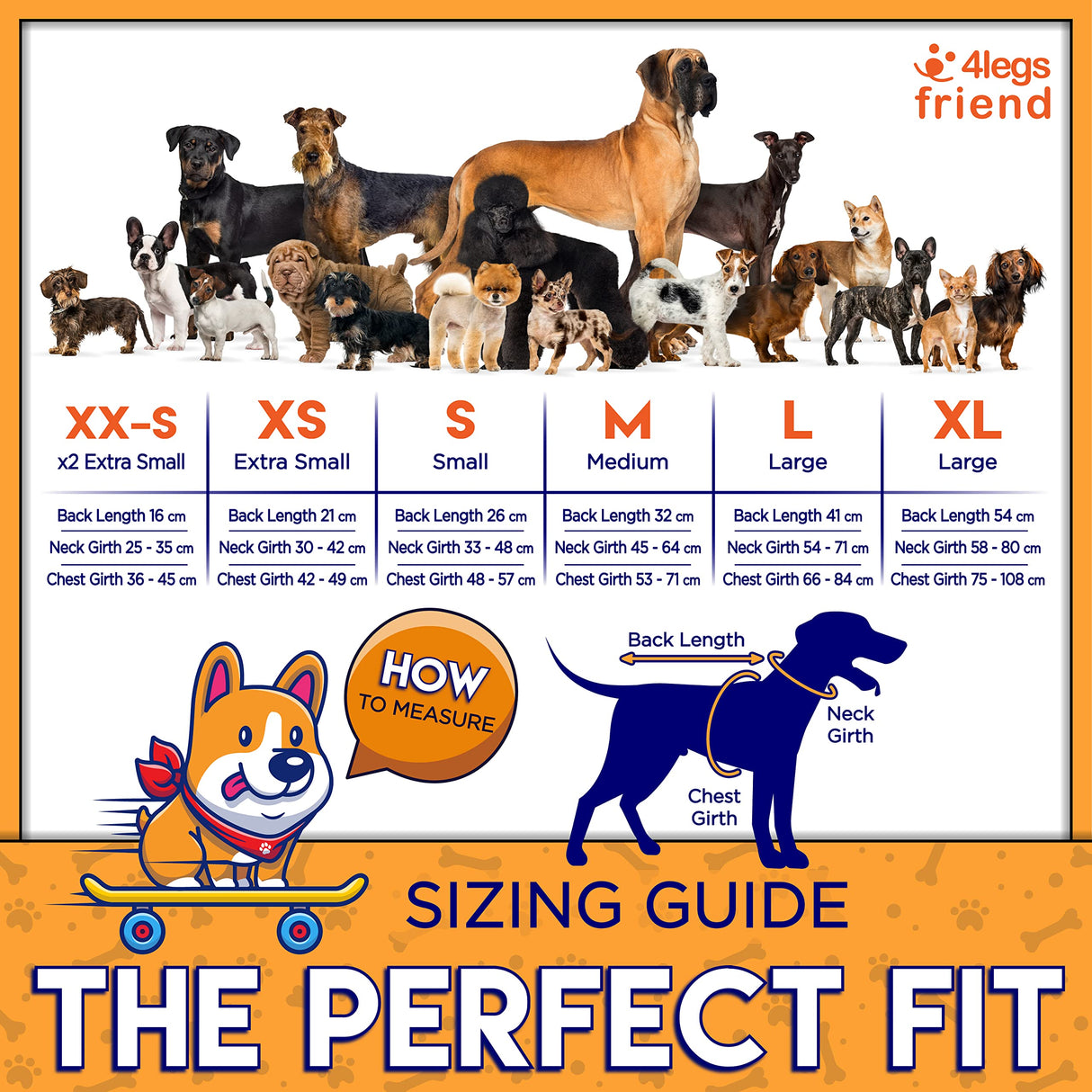 Upgraded Reflective Dog Vest. Hi-Visibility, Fluorescent Blaze Orange Dog Vest Helps Protect Your Best Friend. Safeguard Your PUP from Motorists & Hunting Accidents, On or Off Leash by 4LegsFriend