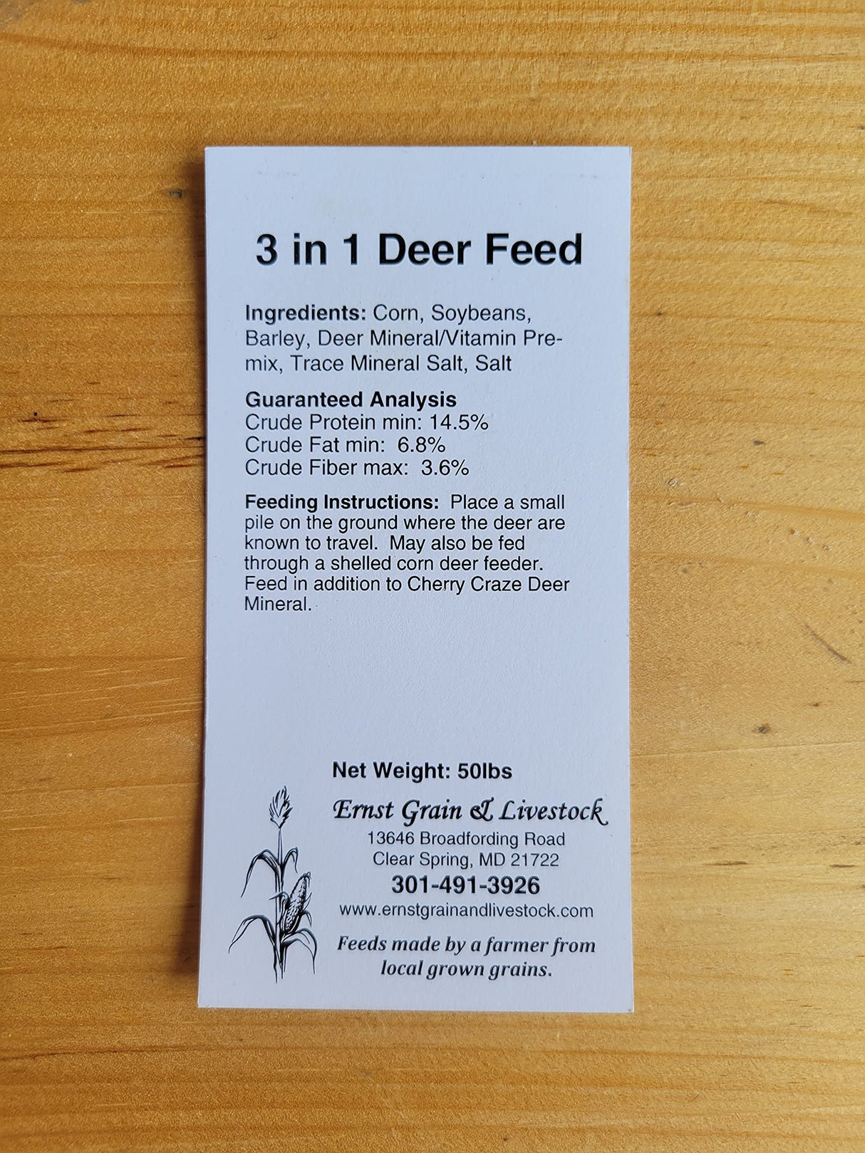 Ernst Grain & Livestock’s Deer Feed, High Protein Formula Suitable for All Life Stages, 46 lb Bag