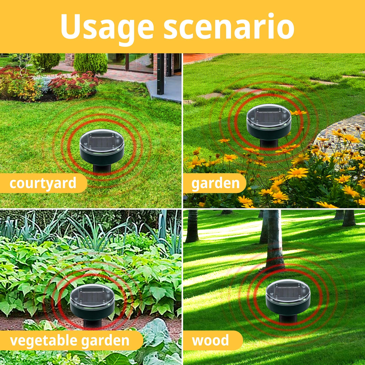 6pk Solar Upgrade Mole Repellent for Lawns Gopher Repellent Ultrasonic Powered Snak Repellent Deterrent Mole Repeller Mole Repellent Outdoor Lawns Yard Garden All Pests Stakes Chaser Sonic Spikes