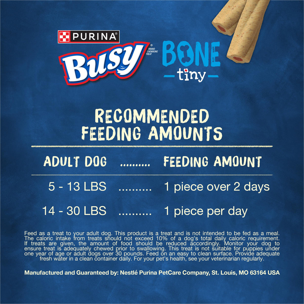 Purina Busy Bone Adult Toy Breed Dog Chew Bone Treats, Tiny - 60 ct. Pouch