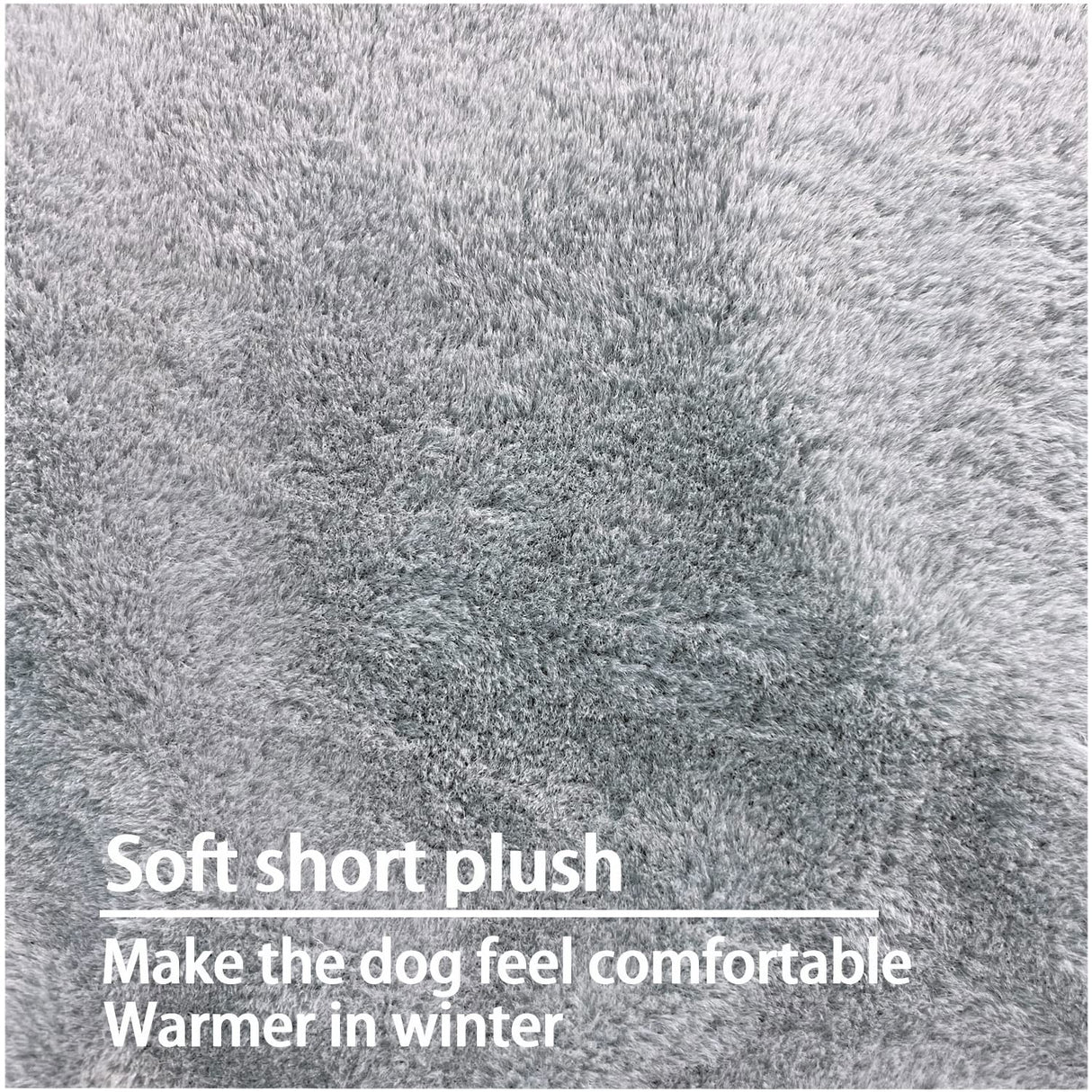 Dalema Dog Bed Cover 53L x 36W x 4H Inch,Heavy Duty Durable Waterproof Fluffy Soft Short Plush Replacement Dog Bed Covers,Washable Removable Pet Bed Mattress Cover with Zipper.Grey