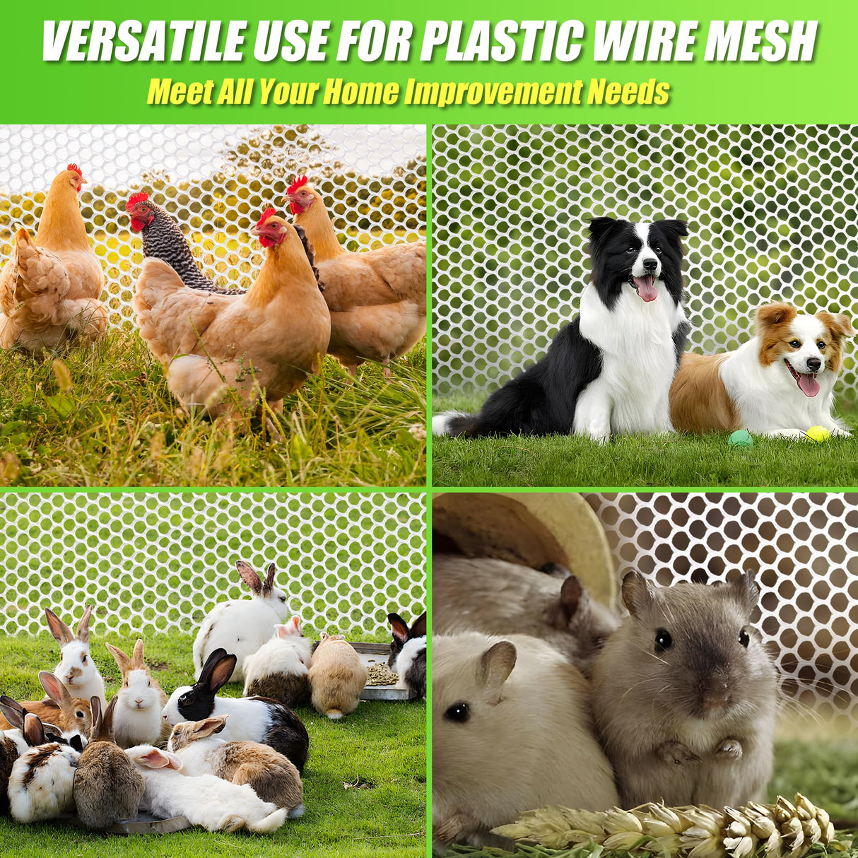 Plastic Wire Mesh Fence - Plastic Mesh 15.7IN x 19.6FT White Roll - Chicken Wire Mesh for Poultry, Animal Barrier, Floral, Gardening - Plastic Fence & Garden Netting Solution