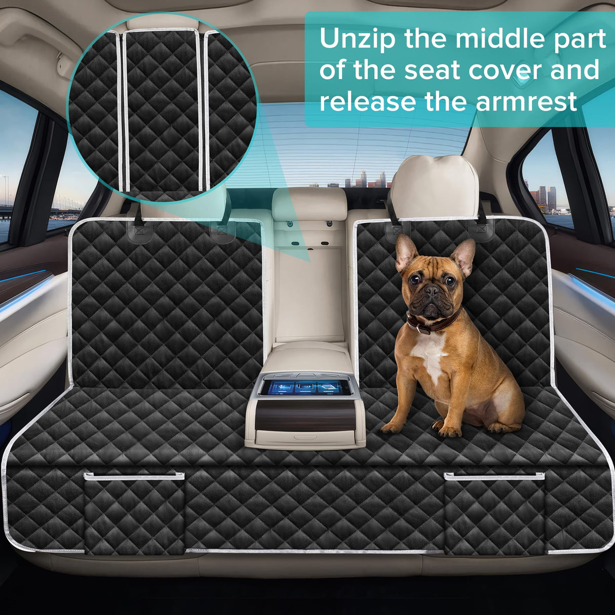 Dog Car Seat Cover Compatible with Chevy Chevrolet Equinox/Trax/Trailblazer/Malibu/Cruze/Impala/EV Back Seat Accessories, Waterproof Pet Bench Backseat Covers with Non-Slip Backing 2000-2026