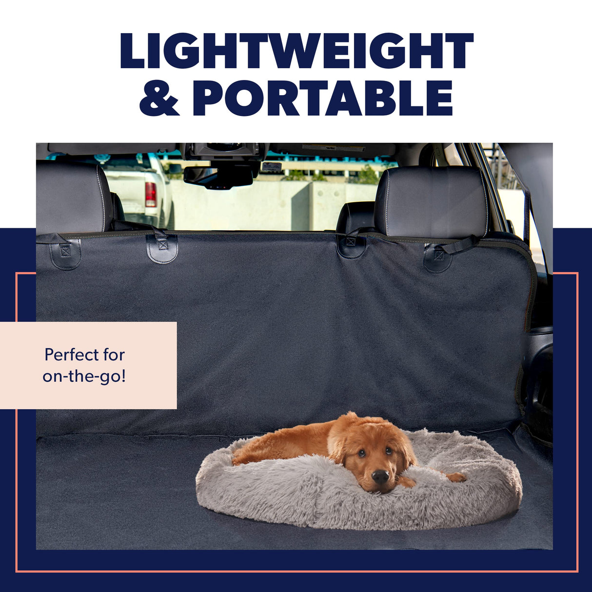 Active Pets Premium Large Donut Dog Bed, Fits Up to 100 lbs, Removable Cover & Washable Cushion, Plush Long Pile Faux Fur Fabric, Portable Dark Grey Pet Bed Furniture for Big Adult Canines & Cats