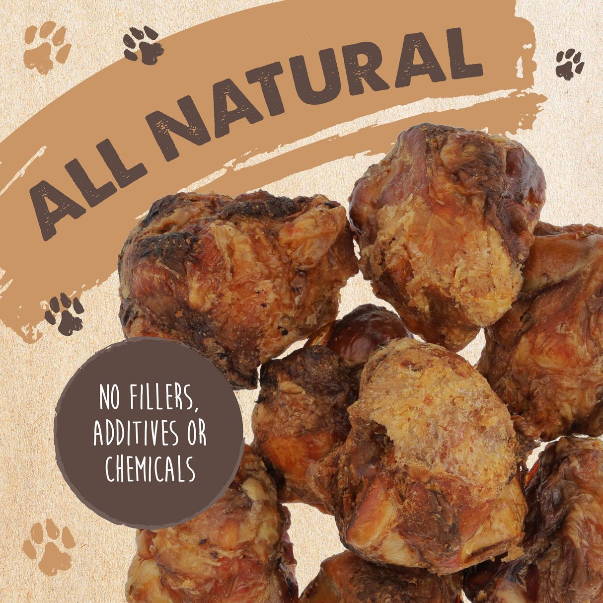 Mighty Paw Naturals Dog Bones - Cow Knee Caps & Knuckle Bones for Dogs (8 Pack) | 100% Natural Beef Knee Caps, Meaty Pet Treat