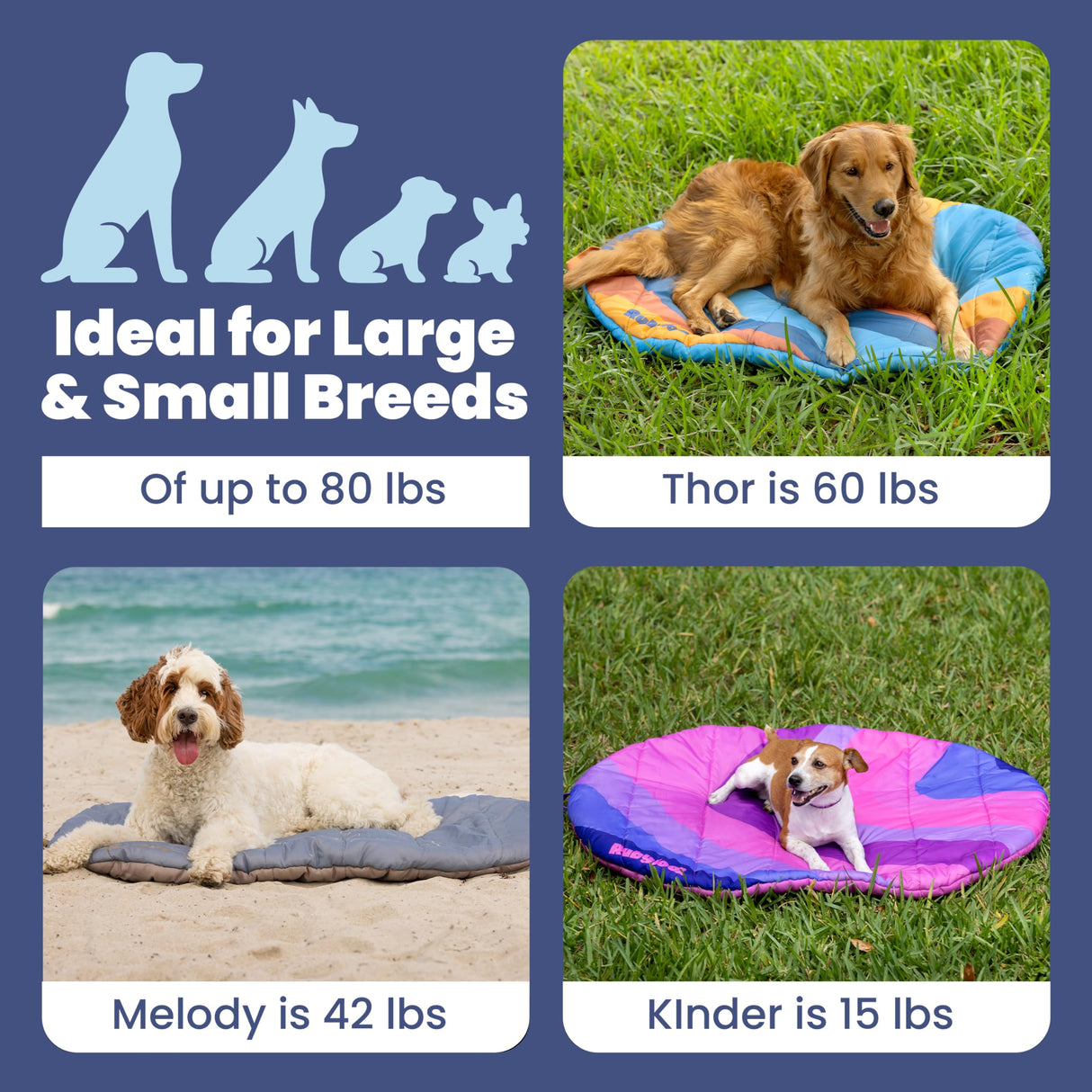 Travel Dog Bed (42" x 30")- Foldable & Packable for Travel, Road Trip, Camping– Lightweight, Water Resistant & Cozy with Soft Padding– Compact, Portable & Machine Washable– Large & Small Breeds: Grey