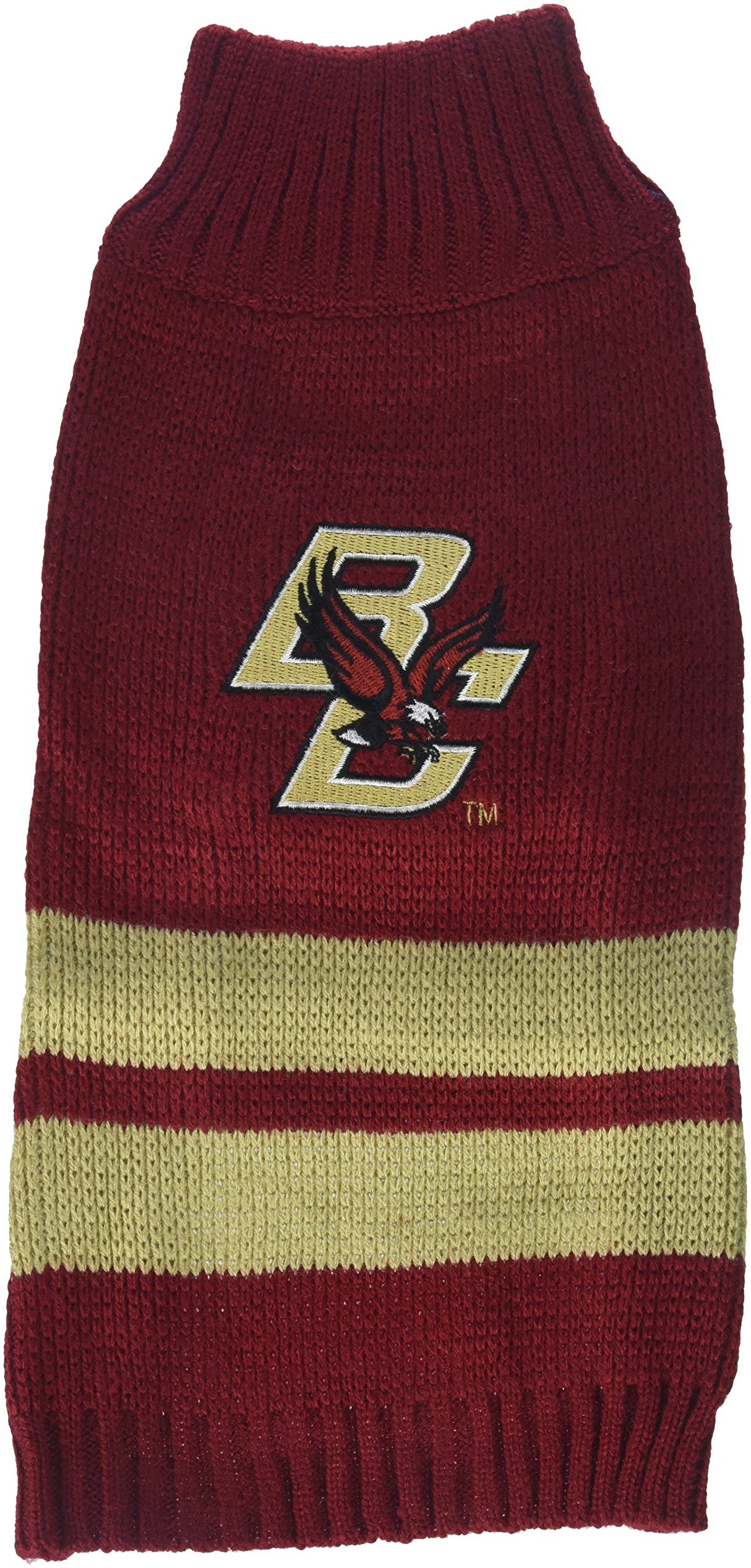 Pets First NCAA Boston College Eagles Dog Sweater, Size Small. Warm & Cozy Knit Pet Sweater with NCAA Team Logo, Best Puppy Sweater for Large & Small Dogs