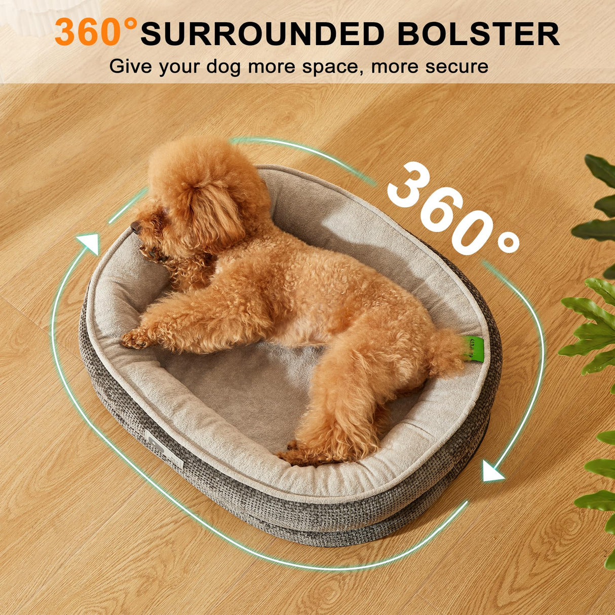 Bininl Orthopedic Cat Bed for Puppy & Kitten,Cat Sofa Bed with Egg Crate Foam Four Sided Dog Couch Beds with Removable Cover & Non-Slip Bottom Grey XS