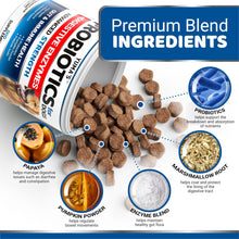Load image into Gallery viewer, Probiotics for Dogs and Digestive Enzymes - 170 Dog Probiotics Chews - Dog Probiotic - Anti Diarrhea, Upset Stomach & Gas Relief, Constipation, Canine Prebiotic - Pet Fiber Supplement - Gut Health