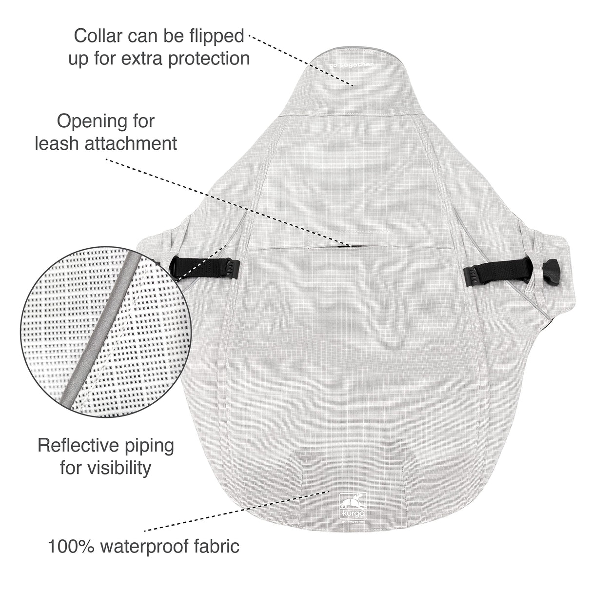 Kurgo Halifax Rain Shell, Dog Raincoat, Waterproof Rain Jacket for Dogs, Pet Poncho, Reflective, Leash Opening, Quick Release Buckles (Slicker Yellow, Small)