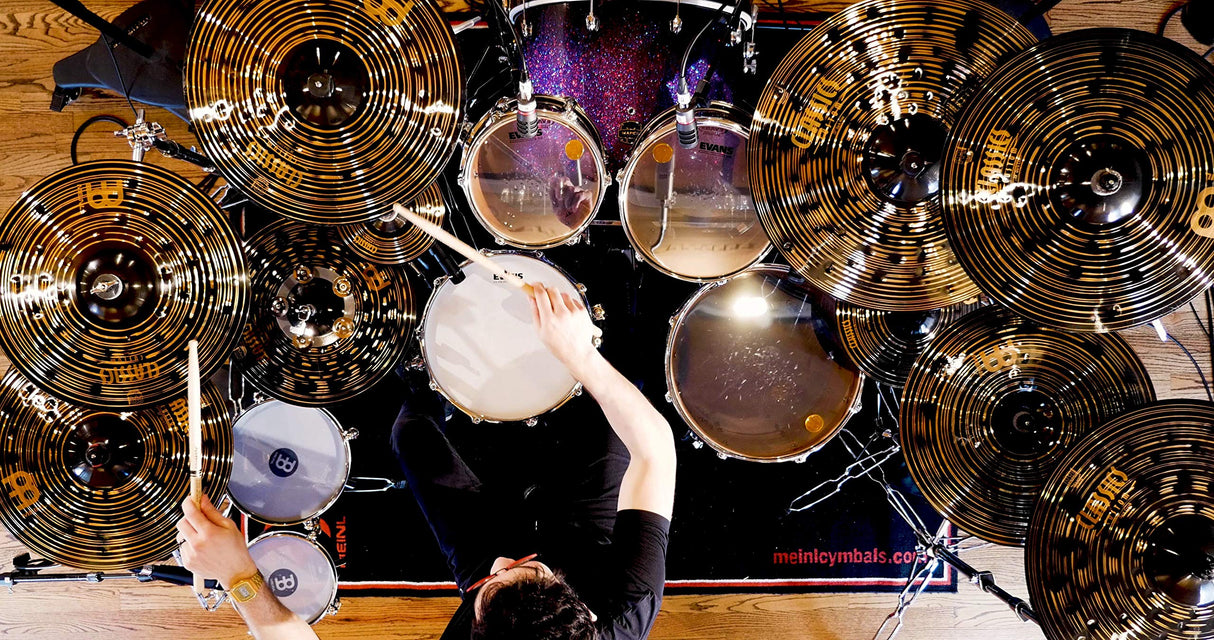 Meinl 14" Hihat (Hi Hat) Cymbal Pair - Classics Custom Dark - Made in Germany, 2-YEAR WARRANTY (CC14DAH)