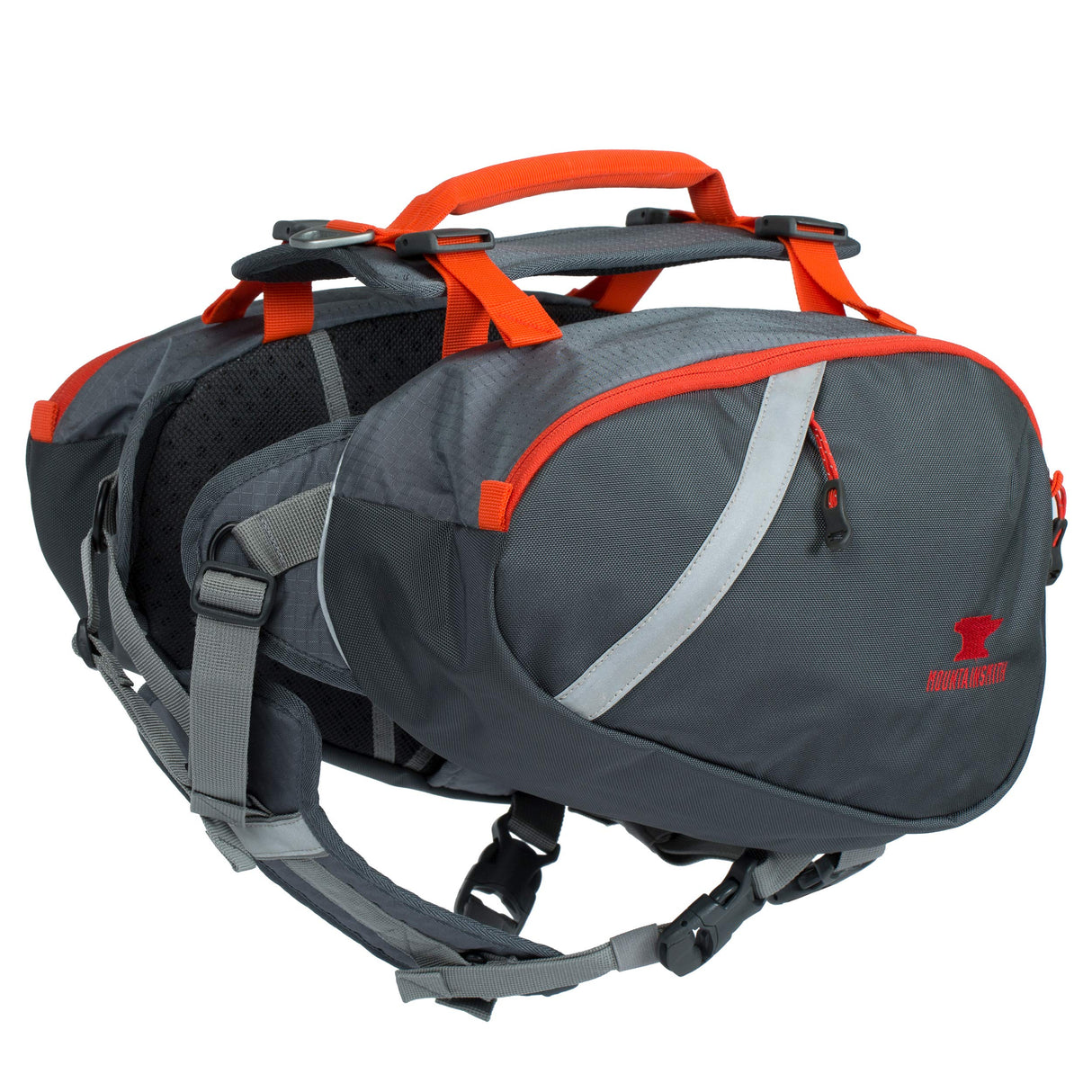 Mountainsmith K9 Dog Pack, Adjustable Chest and Back Harness Canine Backpack, Saddle Bags with Zippered Pockets for Camping, Travel, Outdoors, Backpacking, Hiking, Lava Red, Small