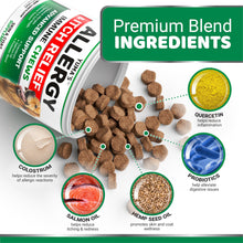 Load image into Gallery viewer, Dog Allergy Relief Chews - Dog Itching Skin Relief Treatment Pills - 170 Treats - Anti-Itch - Itchy and Paw Licking - Hot Spots - Omega 3 Fish Oil - Dry Skin & Coat Supplement - Beef Liver Flavor