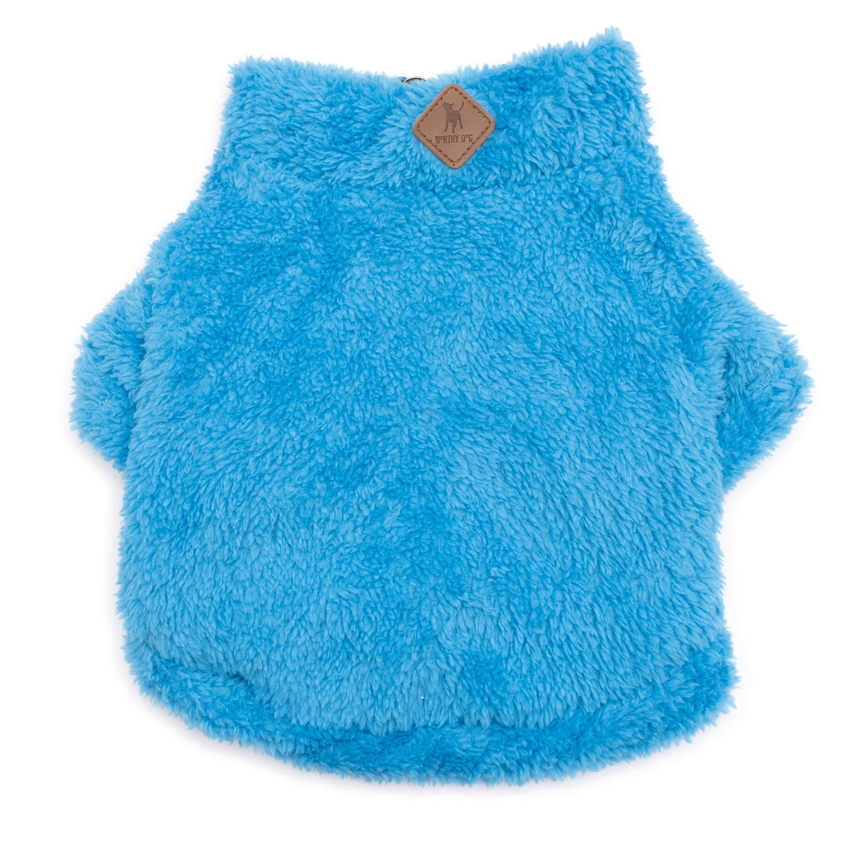 THE WORTHY DOG Faux Shearling Dog Sweater – Ultra Soft Warm Fleece 1/4 Zip Pullover with Soft Knit Lining – Cozy Fall & Winter Dog Jacket - Turquoise, X-Small