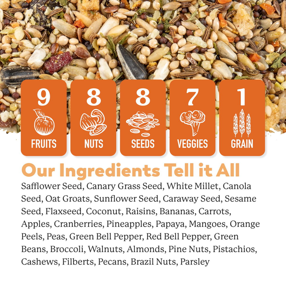 Dr. Harvey's Colossal Cockatiel Blend, All Natural Daily Food for Cockatiels (4 pounds)