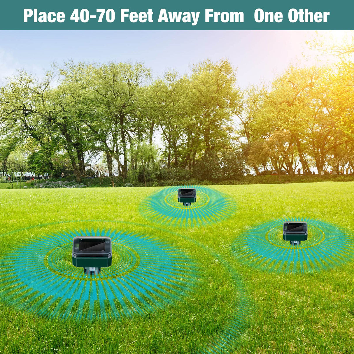28 Pieces Solar Mole Repellent Ultrasonic Outdoor Gopher Deterrent Spikes for Garden Yard Lawn Waterproof Solar Powered Repeller for Groundhogs, Voles, Snakes and Other Burrowing Animals (Square)