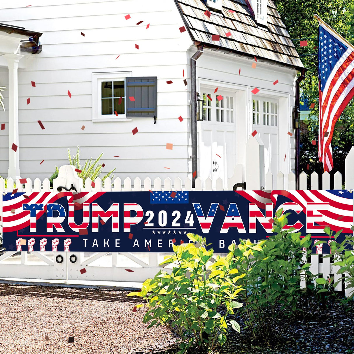 Urespkle Trump Vance 2024 Banner, Donald Trump JD Vance Take America Back Sign Banner for Yard Garden Lawn Decor, 9.8X1.6 Ft, Outdoor&Indoor