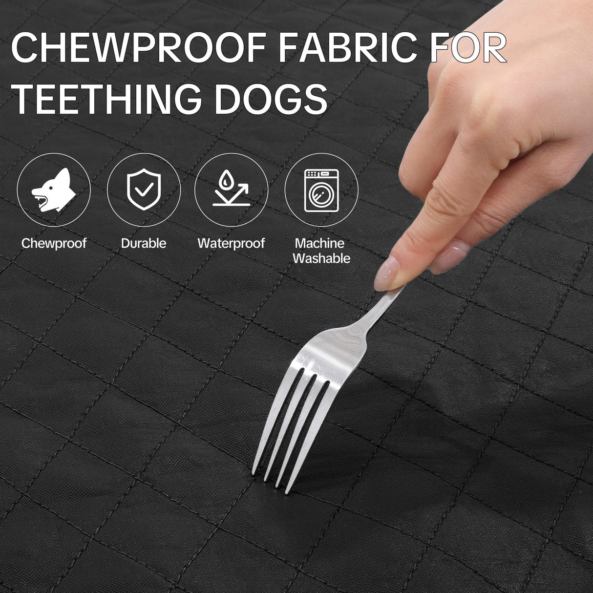HOMBYS Edge-Reinforced Indestructible Dog Blanket 40"x28", Chew Proof Tear-Resistant & Waterproof Pet Blanket for Aggressive Chewers, Heavy-Duty Furniture Protector for Couch, Bed & Crate, Black