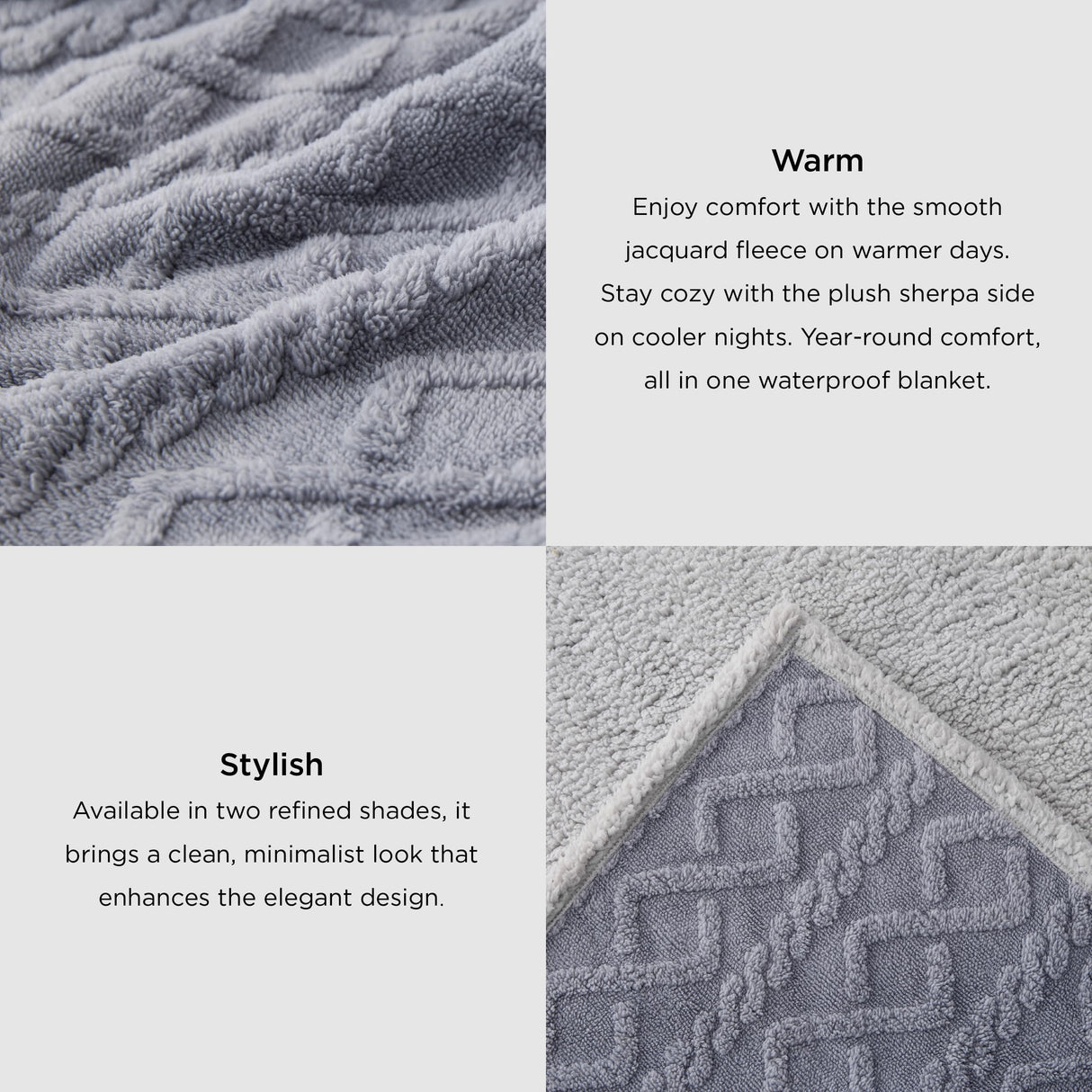 Bedsure Waterproof Dog Blankets for Bed - Pet Blanket for Bed Couch Protector Washable, Jacquard Coral Fleece Cat Throw Blanket, Soft Plush Reversible Furniture Protection, King, 86x108, Grey