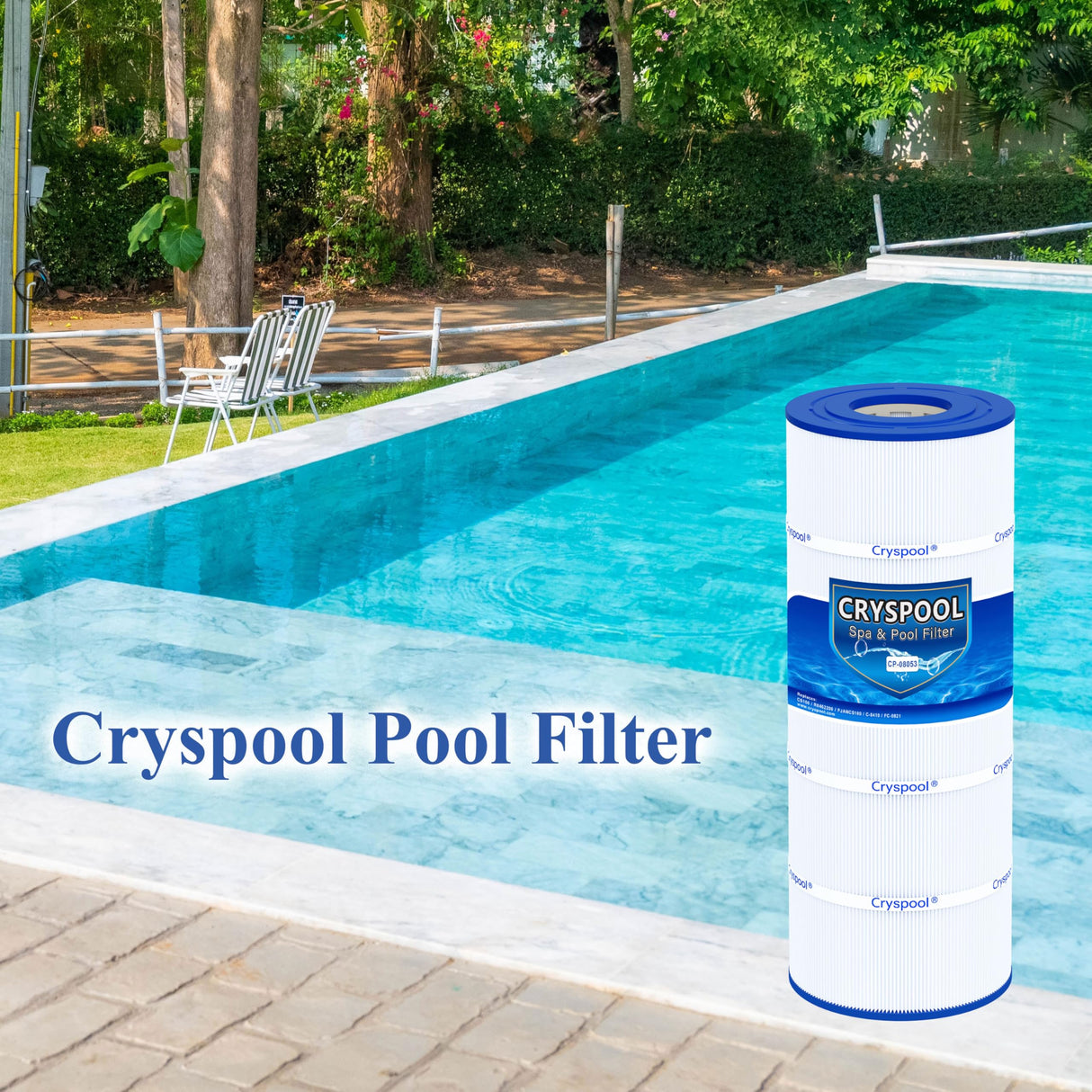 Cryspool® 08053 Filter Compatible with Jandy CS100, R0462200, PJANCS100, C-8410, FC-0821, 100 Sq. Ft Pool Filter Cartridge, 1 Pack