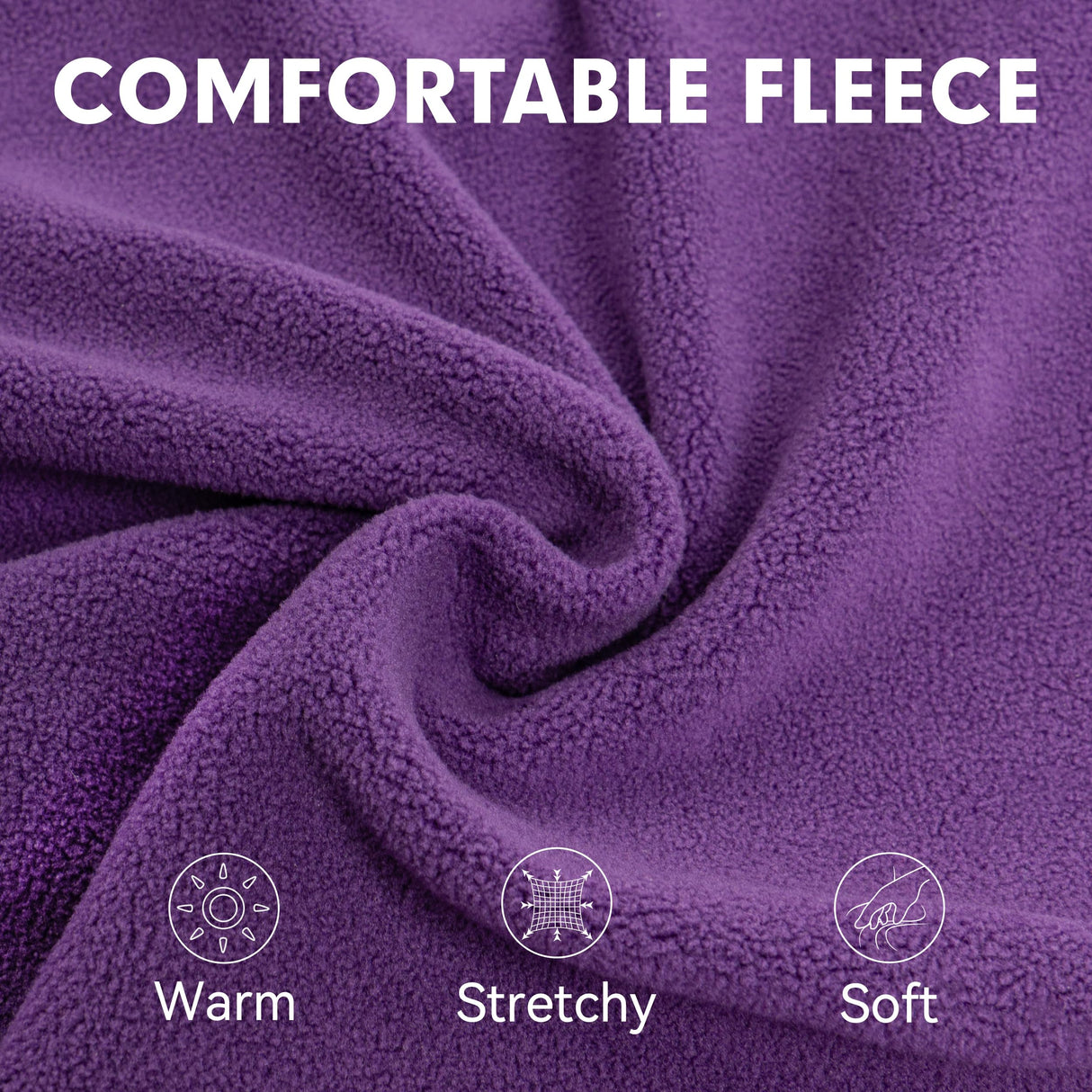 cyeollo Fleece Dog Sweater, Pullover Dog Fleece Jacket Turtleneck Sweatshirt Stretchy Vest Warm Lightweight Winter Clothes for Small Dogs, Purple L