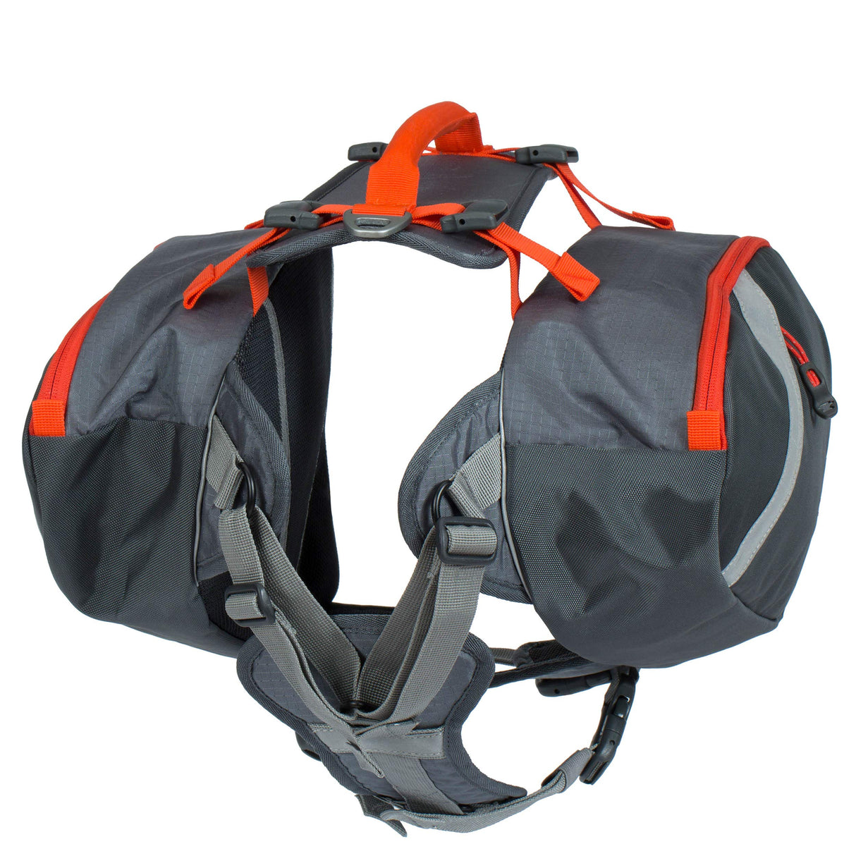 Mountainsmith K9 Dog Pack, Adjustable Chest and Back Harness Canine Backpack, Saddle Bags with Zippered Pockets for Camping, Travel, Outdoors, Backpacking, Hiking, Lava Red, Small
