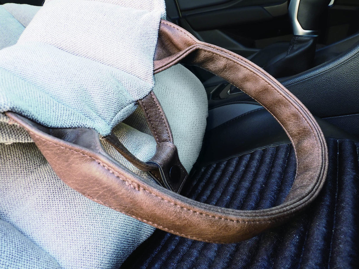 K10 Car-Go Tote - Dual Purpose Pet Tote and Dog Car Seat - Carry Your Dog or cat Safely with Harness Attachment - Attach The Bag to a seat to use as a Pet Carrier (Oatmeal Beige)