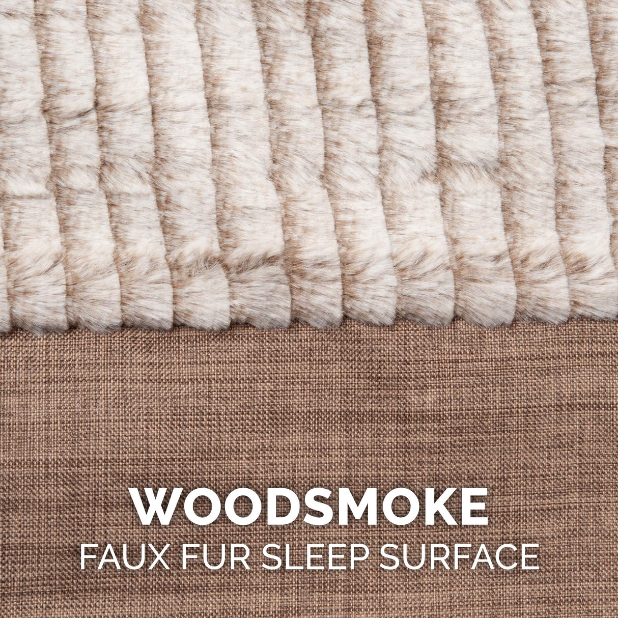 Furhaven Memory Foam Dog Bed for Large Dogs w/ Removable Bolsters & Washable Cover, For Dogs Up to 125 lbs - Luxe Faux Fur & Performance Linen Sofa - Woodsmoke, Jumbo Plus/XXL