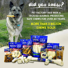 Load image into Gallery viewer, Pet Factory 7in Braided Beefhide Dog Chew Sticks with Peanut Butter Flavor - 100% USA Made Rawhide Chews for Medium Dogs, Long Lasting Dental Health, 7 inches (Pack of 6)