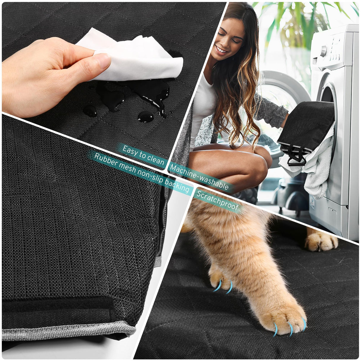 szyuchen Dog Car Seat Cover Compatible with Ford Bronco Escape Edge Ecosport Fusion 4 Door Back Seat Accessories, Waterproof Pet Bench Backseat Covers with Non-Slip Backing - 2026 New