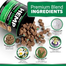 Load image into Gallery viewer, Hemp Calming Chews for Dogs - Advanced Dog Calming Chews - 170 Chews - Anxiety Relief Treats - Separation Aid, Barking, Stress Relief, Thunderstorms - Melatonin - Hemp Oil - Made in USA
