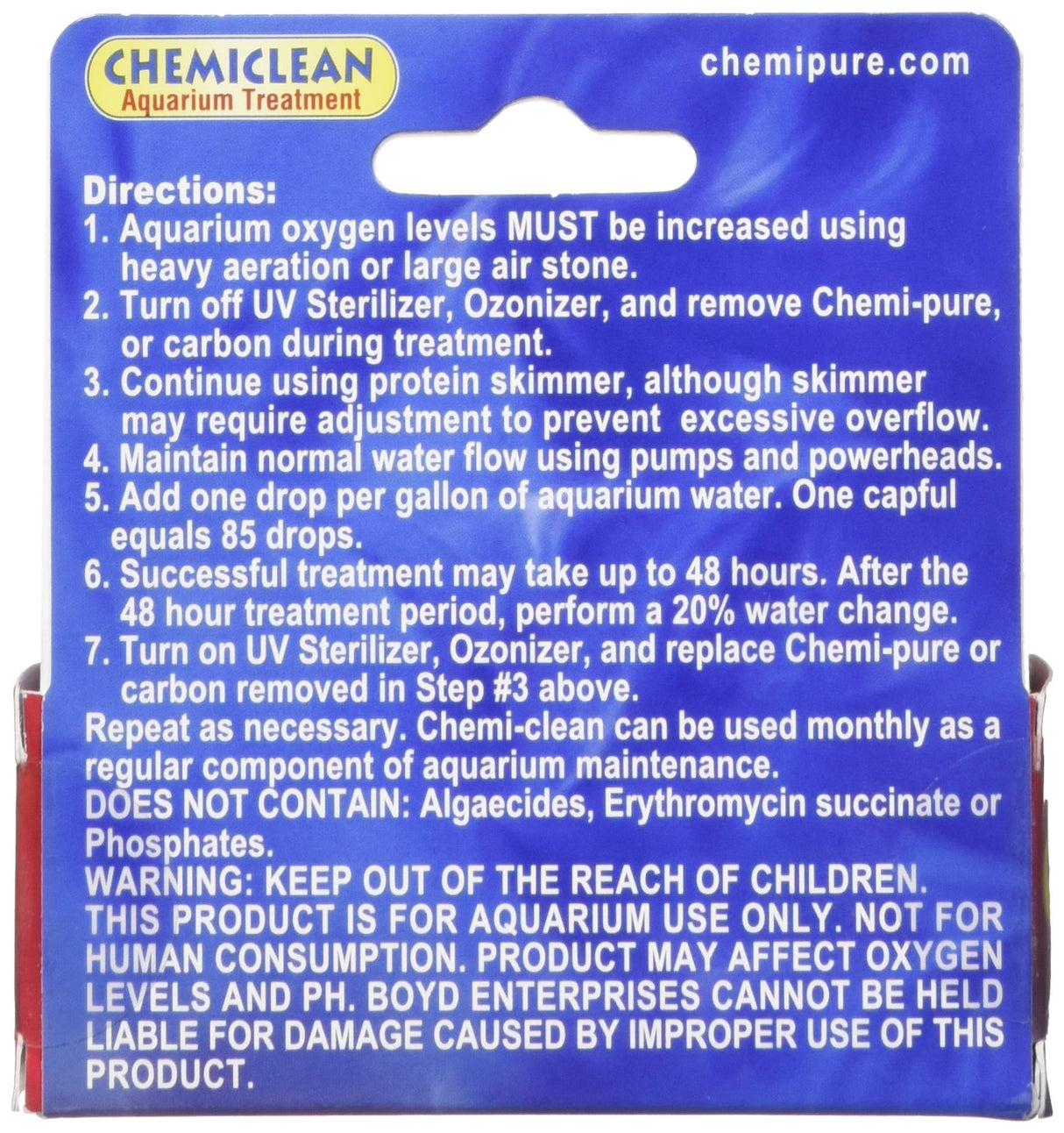 Boyd Chemi-Clean 2oz Liquid Treats up to 720 Gallons - Effective Chemiclean Cyanobacteria for Marine & Freshwater Aquariums, Safe for Fish, Corals & Invertebrates