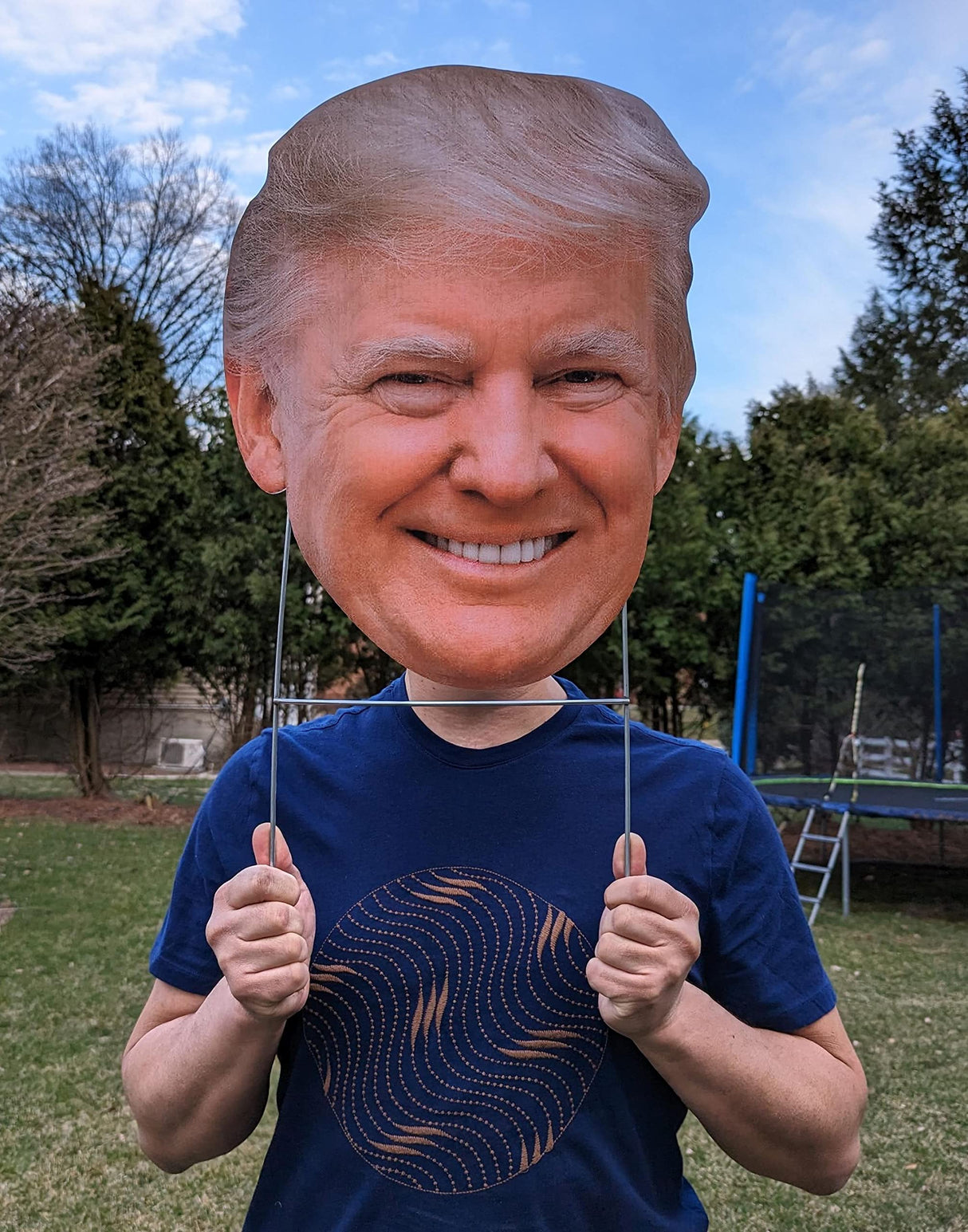 TRUMP HEAD 2024 KEEP AMERICA GREAT 18"x14" YARD SIGN WITH STAKE MADE IN USA