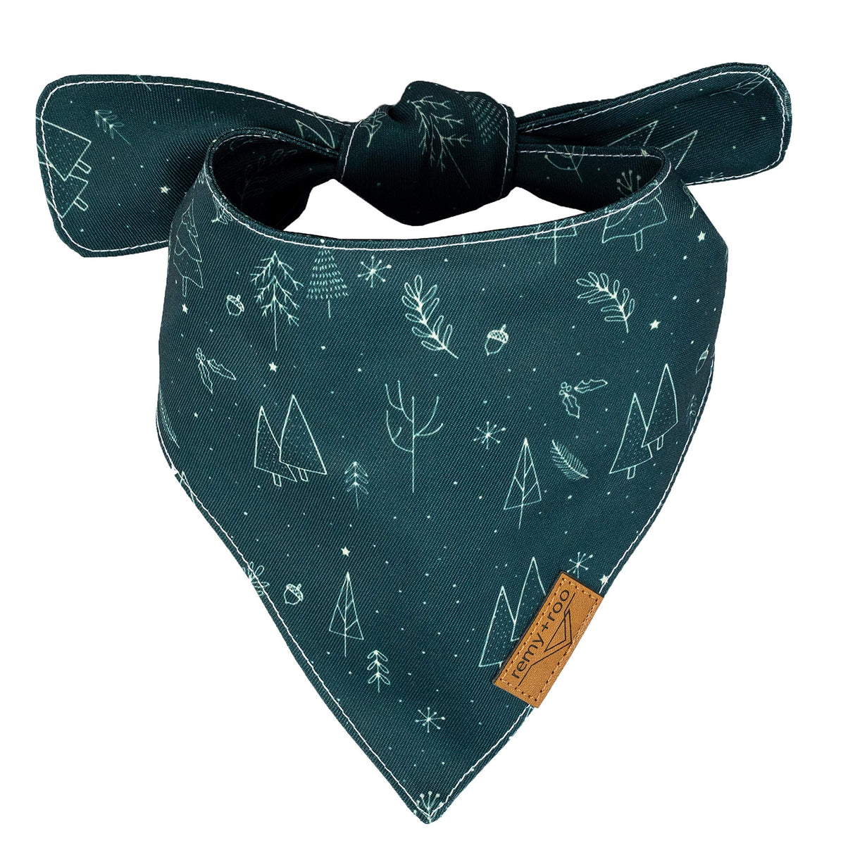 Remy+Roo Dog Bandanas - 2 Pack | Evergreen Christmas Dog Bandanas Set | Premium Durable Fabric | Patented Shape Bandanas for Dogs | Adjustable Fit | Multiple Sizes Offered