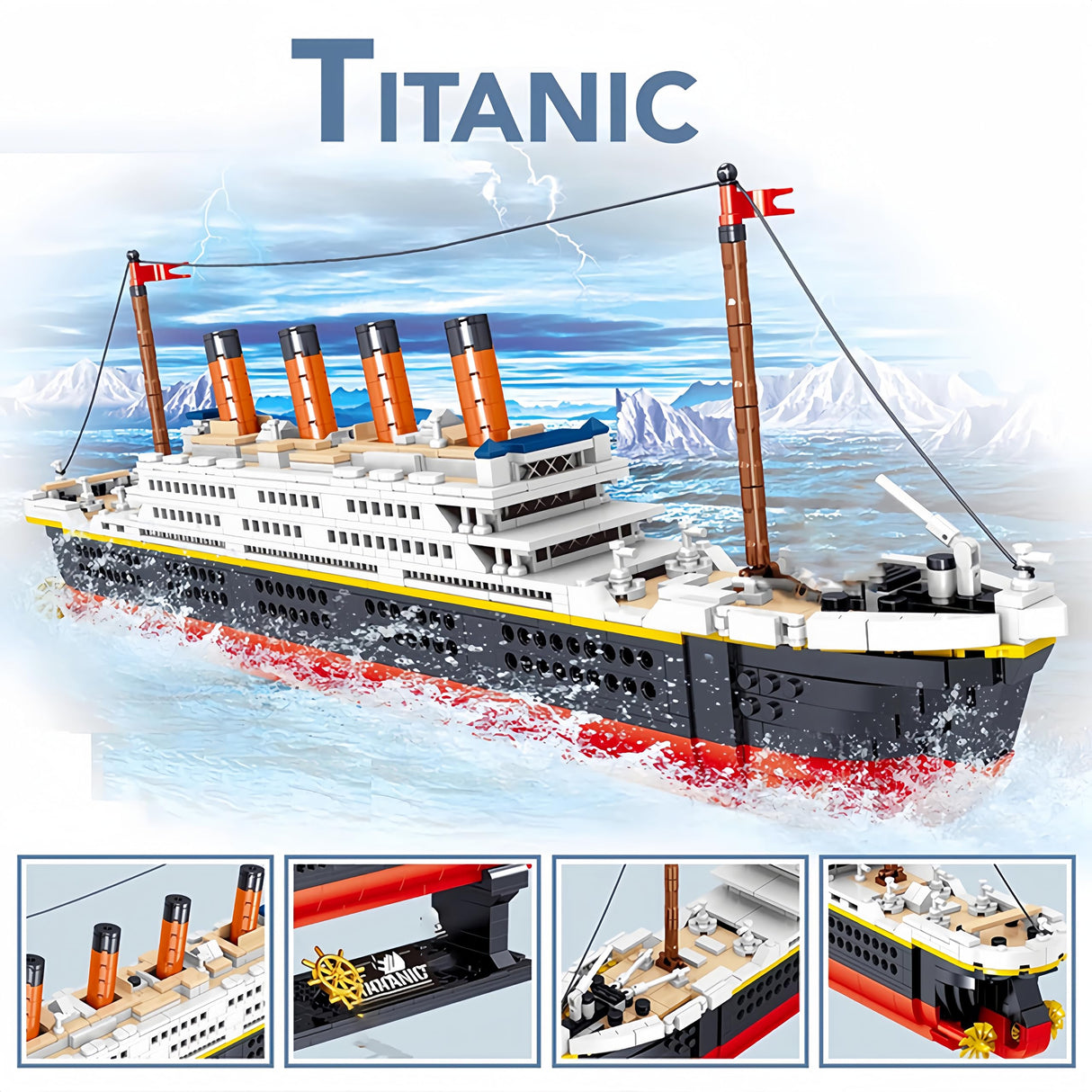 BIDIUTOY Titanic Model Building Blocks Set, Ideal Collection Decoration Educational Toys Architecture Model Ship Building Kit, Gift for Adults& Kids (1288pcs)