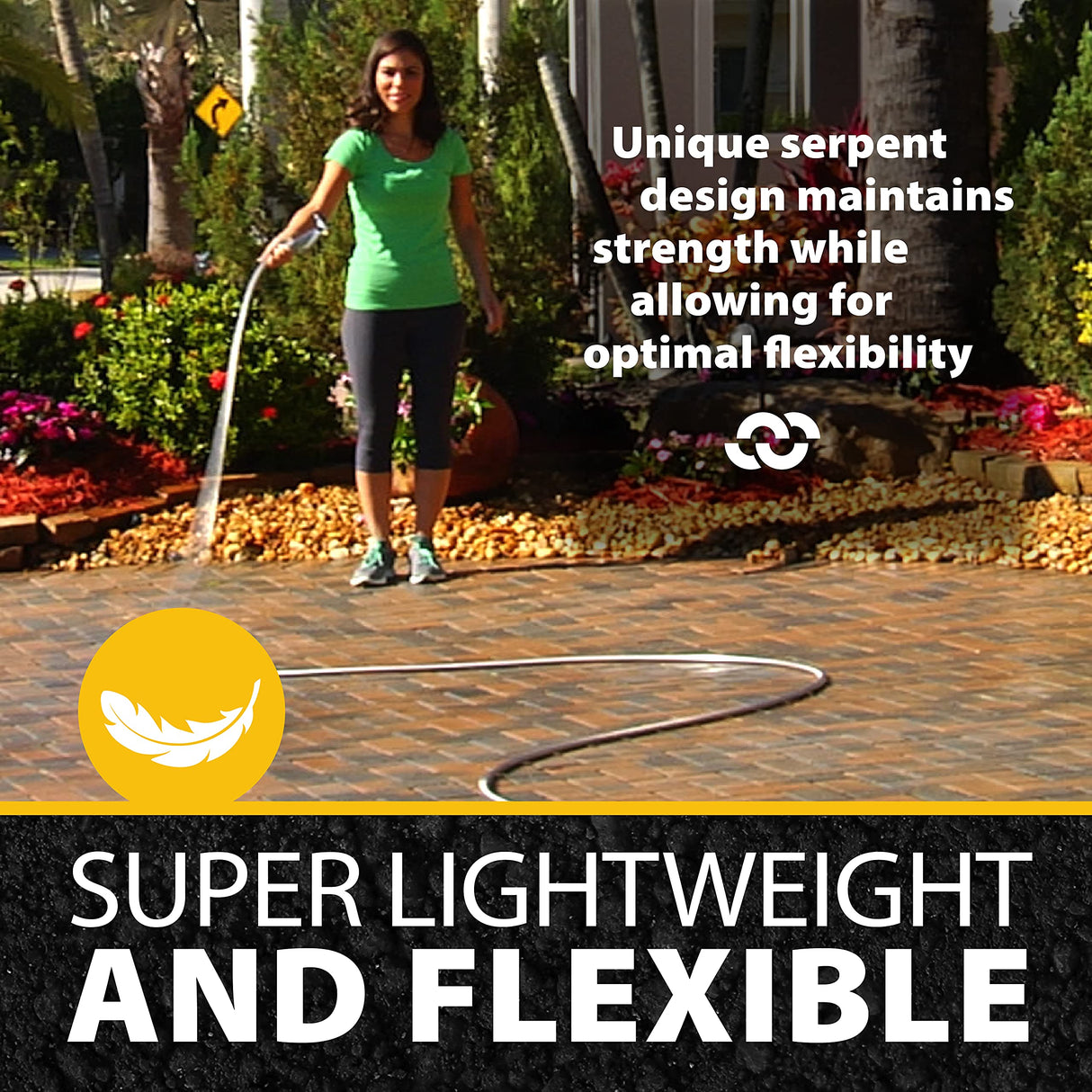 BIONIC STEEL 75 FT Garden Hose with Nozzle, 304 Stainless Steel Metal Water Hose 75Ft 500 PSI