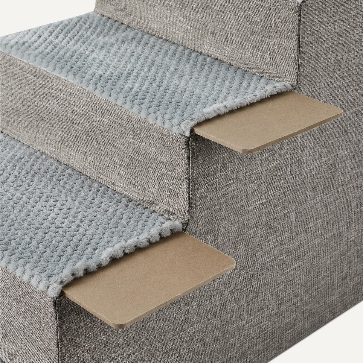 Amazon Basics Dog Steps, 18.7" H, 4-Step Pet Stairs for High Bed Couch and Sofa, Non-Slip Bottom, for Indoor Dogs and Cats, Grey