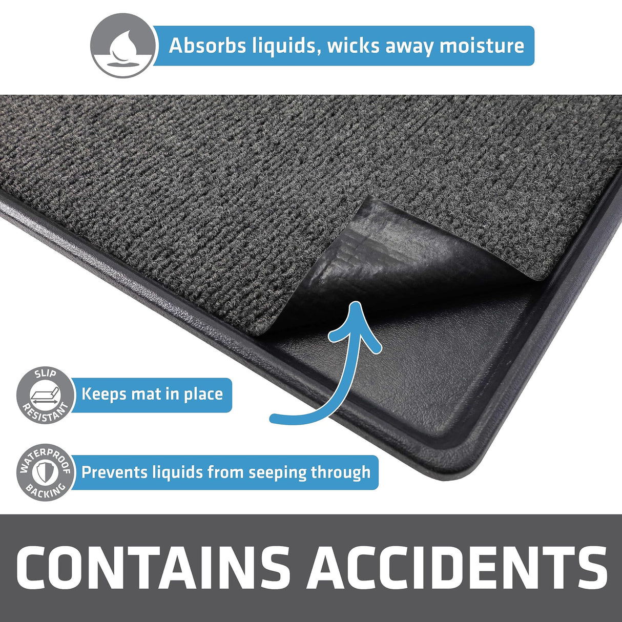 Drymate Premium Dog Crate Mat Liner, Absorbent, Waterproof, Non-Slip, Washable Puppy Pee Pad for Kennel Training - Use Under Pet Cage to Protect Floors, Cut to Fit Design (USA Made) (Dgrey)(30”x45”)