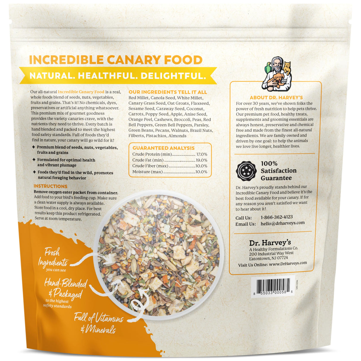 Dr. Harvey's Incredible Canary Blend, Natural Food for Canaries (4 pounds)