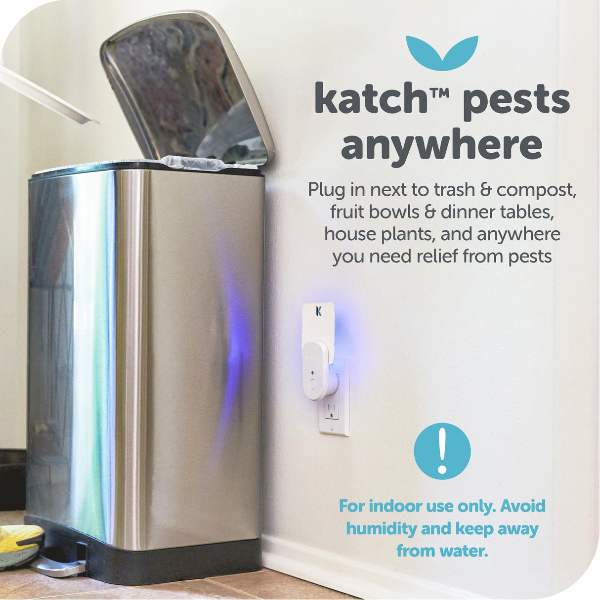 Katchy Plug-in Fly Trap Indoor – Blue Light Bug Catcher for Mosquito, Gnat, Fruit Fly & Small Moth – Chemical-Free & Eco-Friendly – All Indoor Areas: Kitchen, Living Room & Plants (2 Pack)