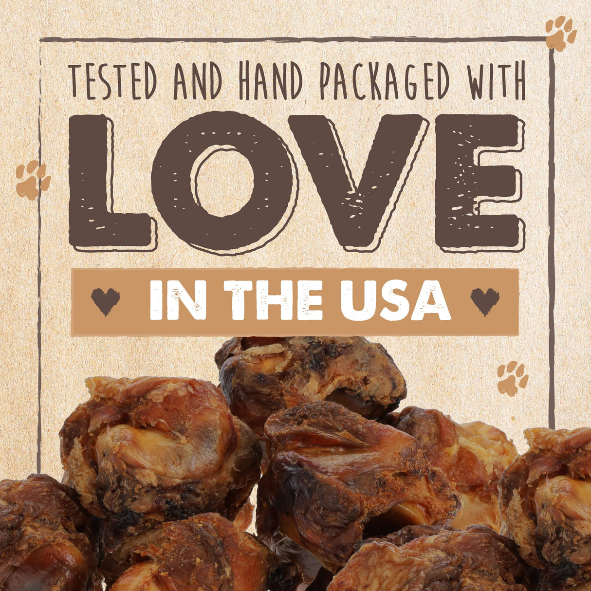 Mighty Paw Naturals Dog Bones - Cow Knee Caps & Knuckle Bones for Dogs (8 Pack) | 100% Natural Beef Knee Caps, Meaty Pet Treat