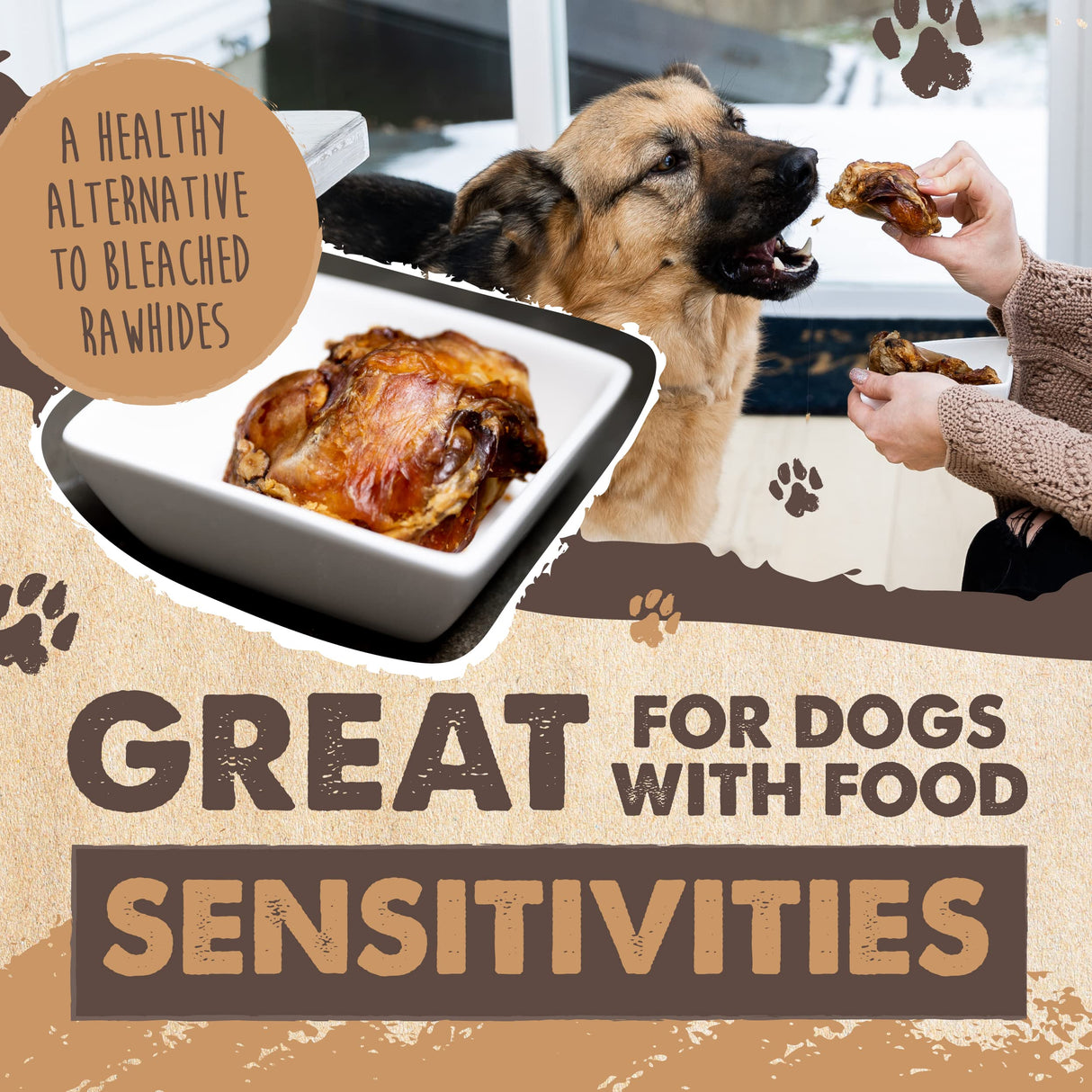 Mighty Paw Naturals Dog Bones - Cow Knee Caps & Knuckle Bones for Dogs (8 Pack) | 100% Natural Beef Knee Caps, Meaty Pet Treat