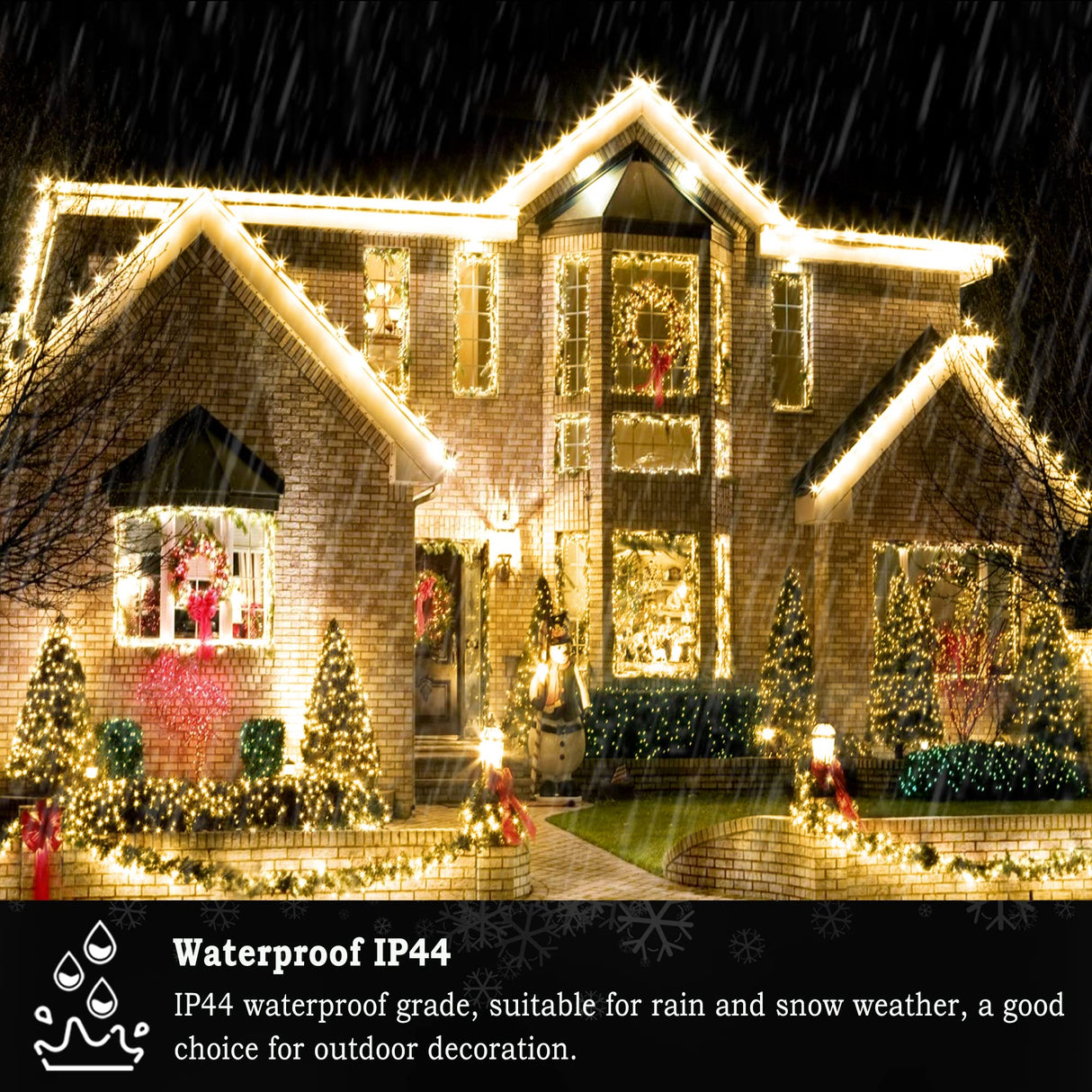 KNONEW 197FT 500 LED Christmas Lights Outdoor String Lights 8 Modes & Memory Fairy Light Plug in Waterproof LED String Lights for Xmas Yard Tree Wedding Party Holiday Decorations (Warm White)