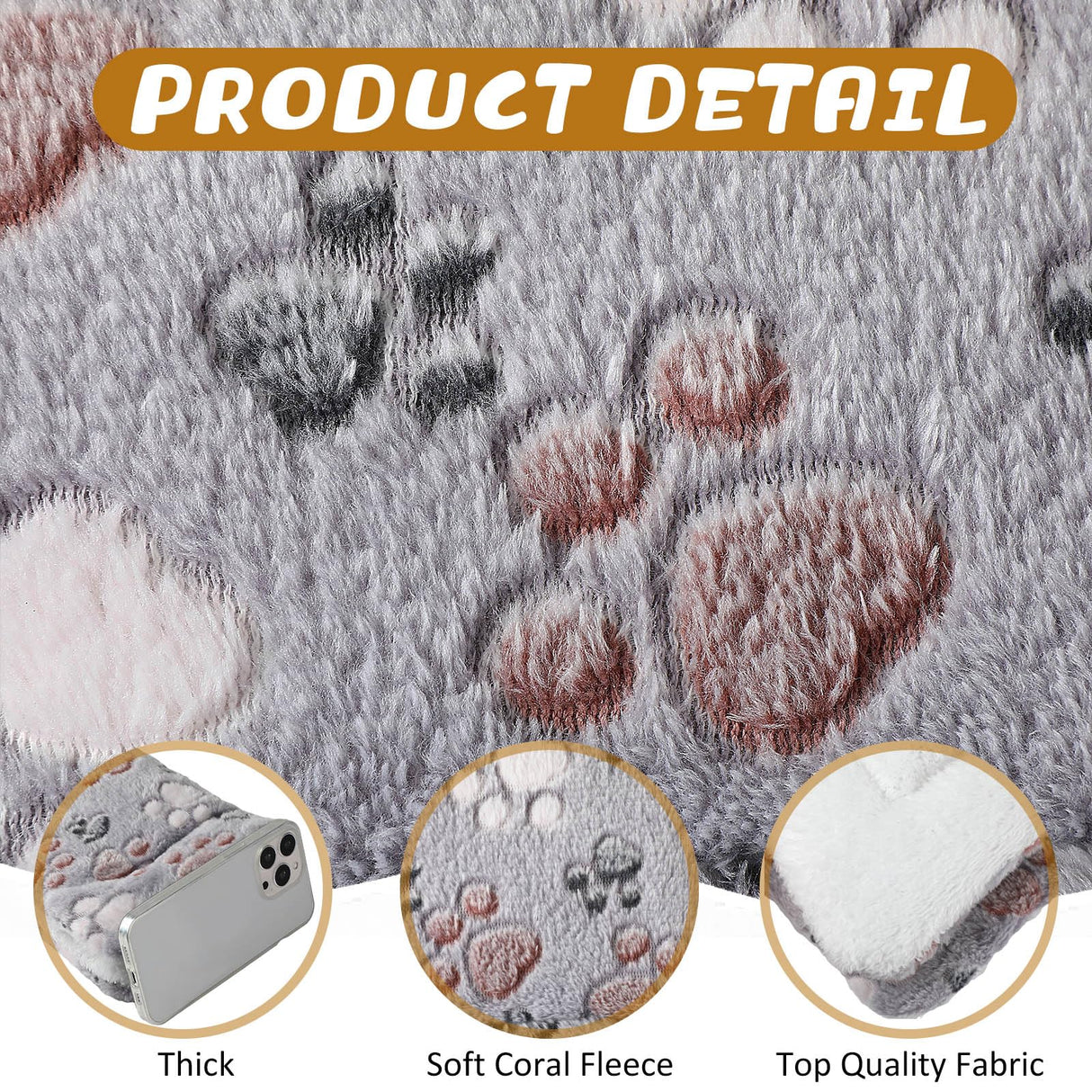 Tuanse 4 Pack Ultra Soft Dog Cat Bed Mat Small Animal Guinea Pig Bed with Cute Print Reversible Fleece Dog Crate Kennel Pad Cozy Washable Thickened Hamster Pet Beds Mat(21 x14 Inches,Light Gray)